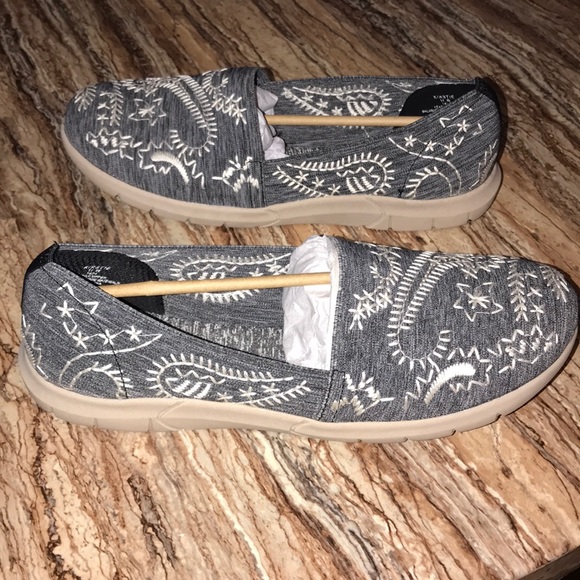 cloudwalkers Shoes - Black denim slip on shoes